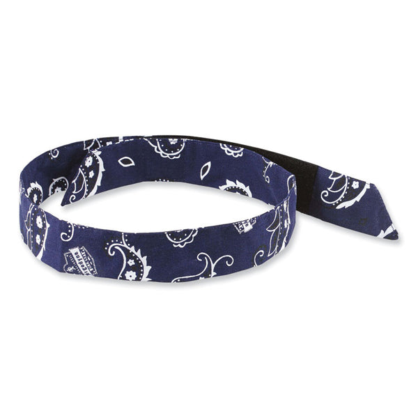 ergodyne® Chill-Its 6705 Cooling Embedded Polymers Hook and Loop Bandana Headband, One Size, Navy Western, Ships in 1-3 Business Days (EGO12316) Each
