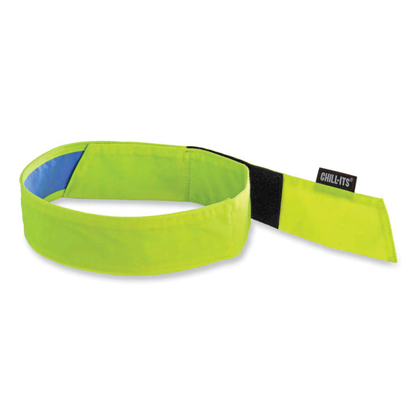 ergodyne® Chill-Its 6705CT Cooling PVA Hook and Loop Bandana Headband, One Size Fits Most, Lime, Ships in 1-3 Business Days (EGO12576) Each