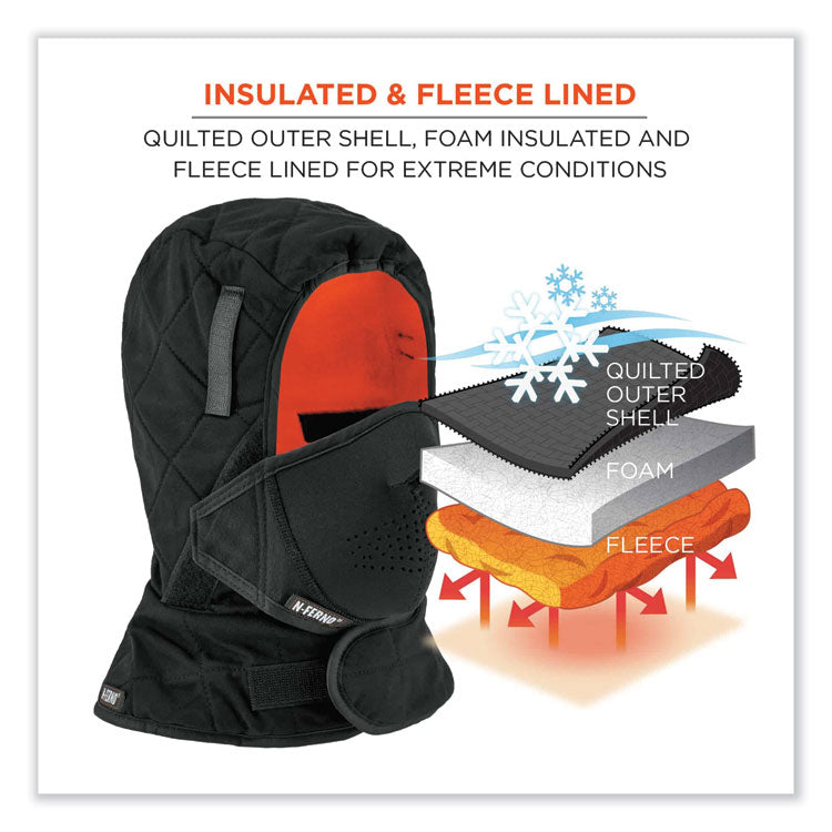 ergodyne® N-Ferno 6878 3-Layer Winter Liner + Mouthpiece Kit, Fleece/Neoprene/Polyester, One Size, Black, Ships in 1-3 Business Days (EGO16878) Each