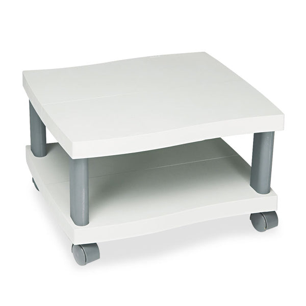 Safco® Wave Design Under-Desk Printer Stand, Plastic, 2 Shelves, 20" x 17.5" x 11.5", White/Charcoal Gray (SAF1861GR) Each