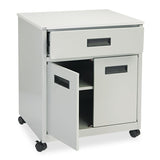 Safco® Steel Machine Stand with Pullout Drawer, Engineered Wood, 3 Shelves, 1 Drawer, 25" x 20" x 29.75", Gray (SAF1870GR) Each