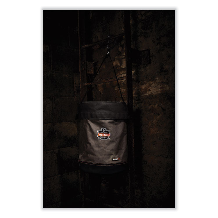 ergodyne® Arsenal 5940T Swiveling Carabiner Canvas Hoist Bucket and Top, 150 lb, Gray, Ships in 1-3 Business Days (EGO14840) Each