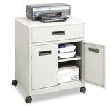 Safco® Steel Machine Stand with Pullout Drawer, Engineered Wood, 3 Shelves, 1 Drawer, 25" x 20" x 29.75", Gray (SAF1870GR) Each