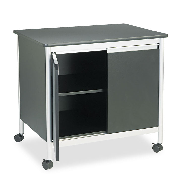 Safco® Deluxe Steel Machine Stand, Metal, 3 Shelves, 32" x 24.5" x 30.25", Black (SAF1872BL) Each