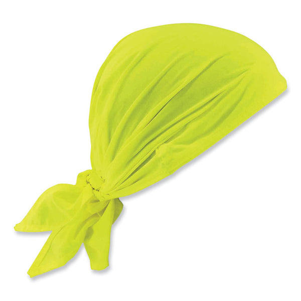 ergodyne® Chill-Its 6710 Cooling Embedded Polymers Tie Bandana Triangle Hat, One Size Fits Most, Lime, Ships in 1-3 Business Days (EGO12331) Each