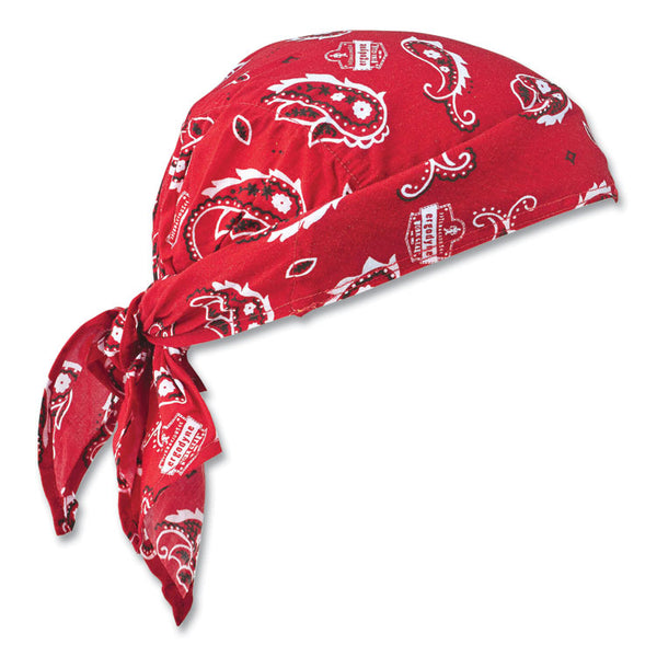 ergodyne® Chill-Its 6710 Cooling Embedded Polymers Tie Bandana Triangle Hat, One Size Fit Most, Red Western, Ships in 1-3 Business Days (EGO12325) Each