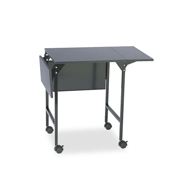 Safco® Mobile Machine Stand with Drop Leaves, Metal, 1 Shelf, 20" to 36" x 18" x 26.75", Black, Ships in 1-3 Business Days (SAF1876BL) Each