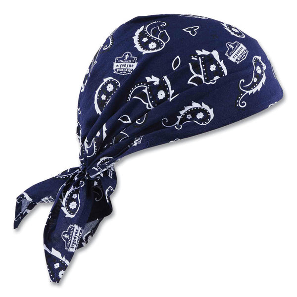 ergodyne® Chill-Its 6710 Cooling Embedded Polymers Tie Bandana Triangle Hat, One Size Fit Most, Navy Westrn, Ships in 1-3 Business Days (EGO12326) Each