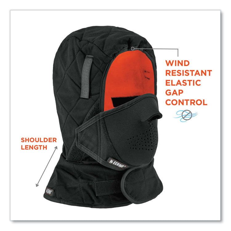 ergodyne® N-Ferno 6878 3-Layer Winter Liner + Mouthpiece Kit, Fleece/Neoprene/Polyester, One Size, Black, Ships in 1-3 Business Days (EGO16878) Each