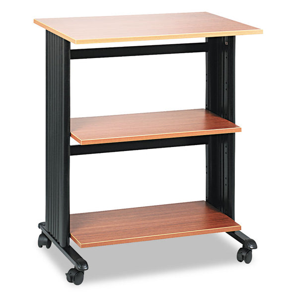 Safco® Muv Three Level Machine Cart/Printer Stand, Engineered Wood, 3 Shelves, 29.5 x 20 x 35, Oak/Black, Ships in 1-3 Business Days (SAF1881MO)