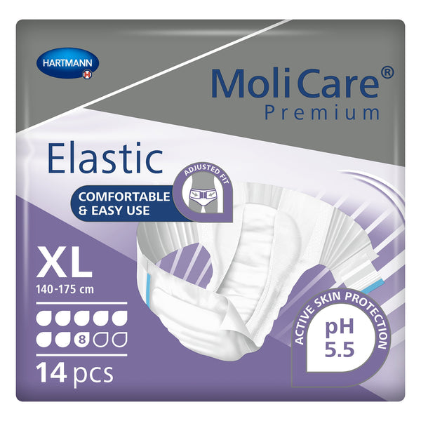 MoliCare® Premium Elastic 8D Unisex Adult Incontinence Brief X-Large Disposable Heavy Absorbency (1174293_BG) 14/BG