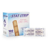 American® White Cross Stat Strip® Adhesive Strip 1 X 3 Inch Fabric Rectangle Tan Sterile (197058_BX) 100/BX