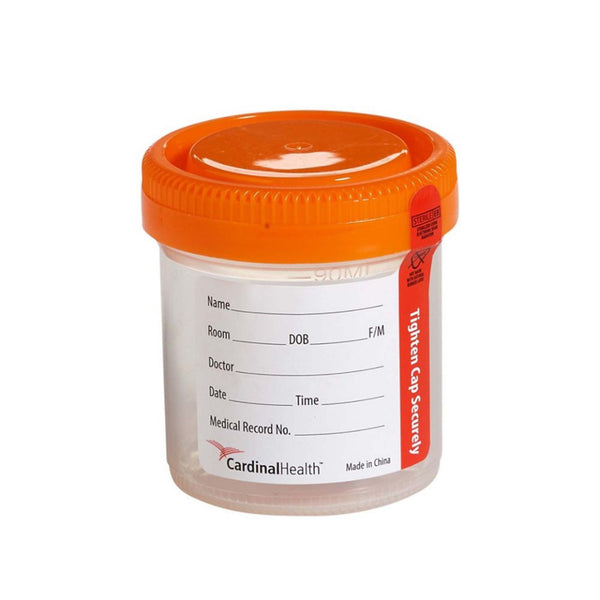 Cardinal Health™ Specimen Container 90 mL (3 oz.) Screw Cap Patient Information Sterile (1221718_PK) 100/PK
