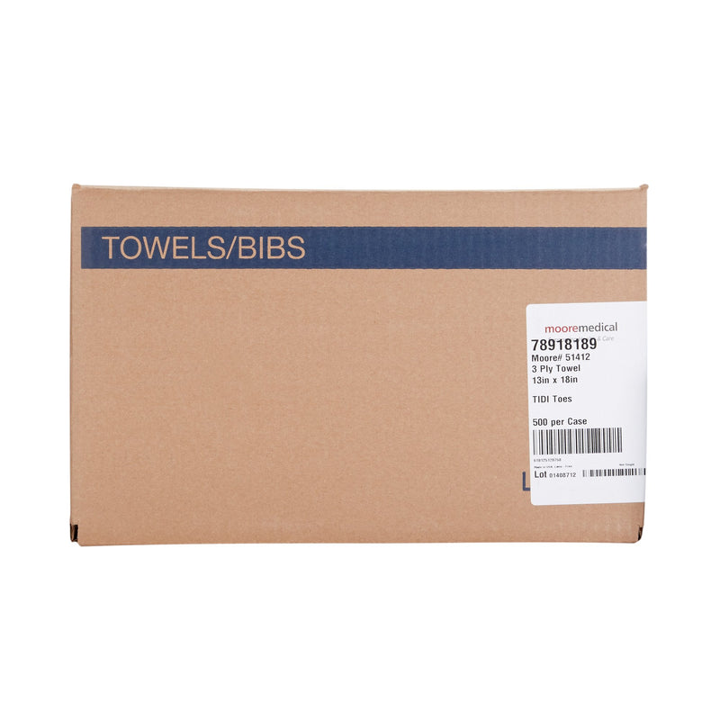 McKesson Procedure Towel 13 W X 18 L Inch White / Blue Cartoon Toes NonSterile (1069101_CS) 500/CS