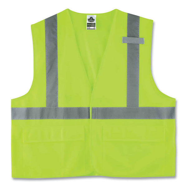 ergodyne® GloWear 8225HL Class 2 Standard Solid Hook and Loop Vest, Polyester, Lime, Large/X-Large, Ships in 1-3 Business Days (EGO21185) Each