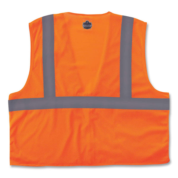 ergodyne® GloWear 8210Z Class 2 Economy Mesh Vest, Polyester, Orange, X-Small, Ships in 1-3 Business Days (EGO21041) Each
