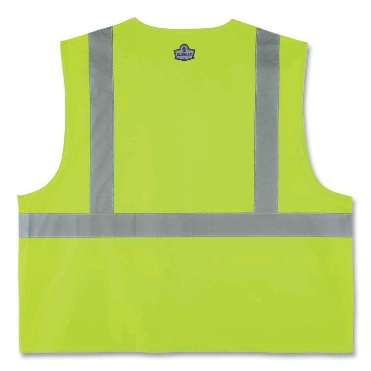 ergodyne® GloWear 8225Z Class 2 Standard Solid Vest, Polyester, Lime, Small/Medium, Ships in 1-3 Business Days (EGO21163) Each