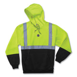 ergodyne® GloWear 8293 Hi-Vis Class 2 Hooded Sweatshirt Black Bottom, Polar Fleece, Small, Lime, Ships in 1-3 Business Days (EGO21682) Each