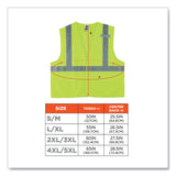 ergodyne® GloWear 8225HL Class 2 Standard Solid Hook and Loop Vest, Polyester, Lime, 2X-Large/3X-Large, Ships in 1-3 Business Days (EGO21187) Each