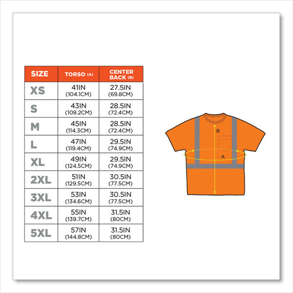 ergodyne® GloWear 8289 Class 2 Hi-Vis T-Shirt, Polyester, Orange, Medium, Ships in 1-3 Business Days (EGO21513) Each