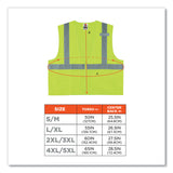 ergodyne® GloWear 8225Z Class 2 Standard Solid Vest, Polyester, Lime, 2X-Large/3X-Large, Ships in 1-3 Business Days (EGO21167) Each