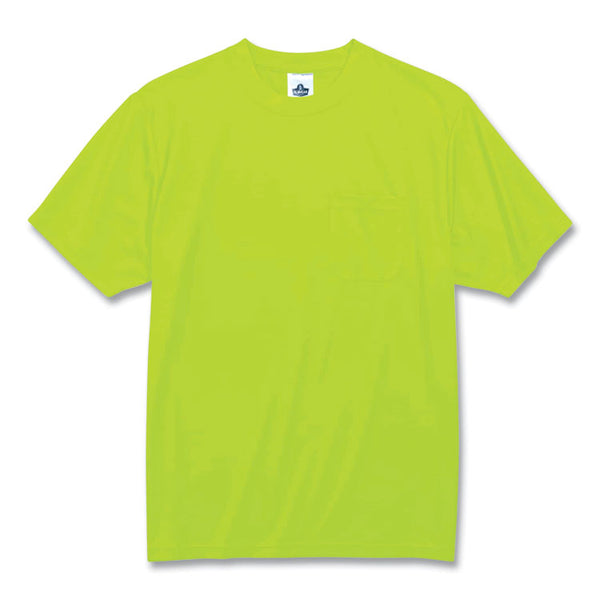 ergodyne® GloWear 8089 Non-Certified Hi-Vis T-Shirt, Polyester, 3X-Large, Lime, Ships in 1-3 Business Days (EGO21557) Each