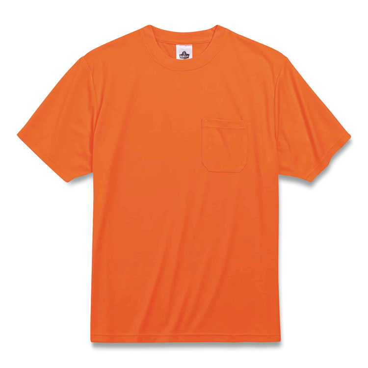 ergodyne® GloWear 8089 Non-Certified Hi-Vis T-Shirt, Polyester, Large, Orange, Ships in 1-3 Business Days (EGO21564) Each