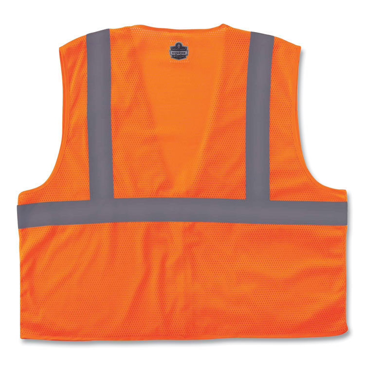 ergodyne® GloWear 8210Z Class 2 Economy Mesh Vest, Polyester, Orange, 2X-Large/3X-Large, Ships in 1-3 Business Days (EGO21047) Each