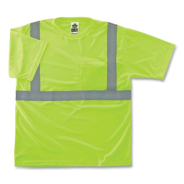 ergodyne® GloWear 8289 Class 2 Hi-Vis T-Shirt, Polyester, Lime, Large, Ships in 1-3 Business Days (EGO21504) Each