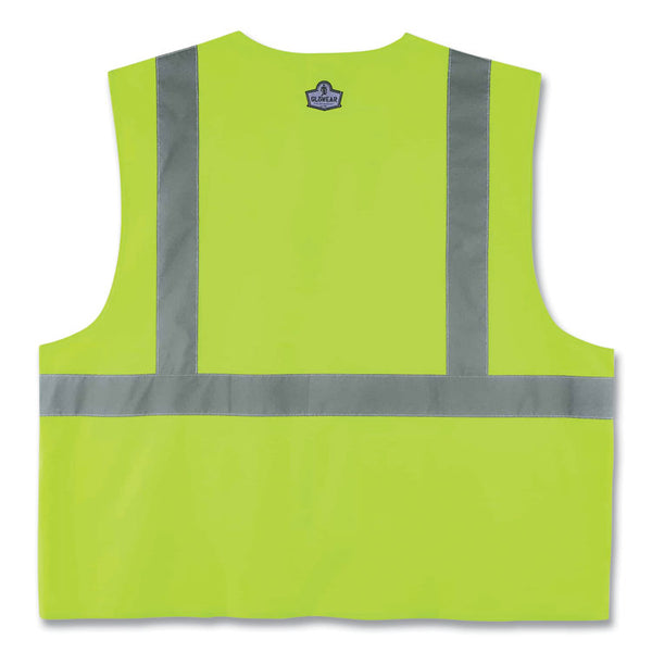 ergodyne® GloWear 8225HL Class 2 Standard Solid Hook and Loop Vest, Polyester, Lime, 4X-Large/5X-Large, Ships in 1-3 Business Days (EGO21189) Each