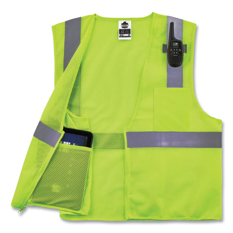 ergodyne® GloWear 8210Z Class 2 Economy Mesh Vest, Polyester, Lime, 4X-Large/5X-Large, Ships in 1-3 Business Days (EGO21059) Each