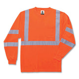 ergodyne® GloWear 8391 Class 3 Hi-Vis Long Sleeve Shirt, Polyester, Orange, Large, Ships in 1-3 Business Days (EGO21714) Each