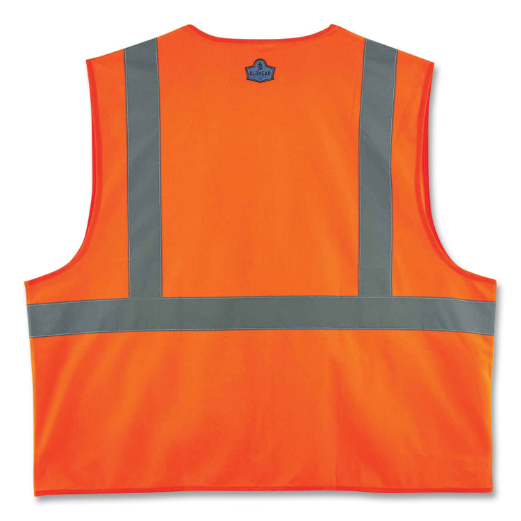 ergodyne® GloWear 8225Z Class 2 Standard Solid Vest, Polyester, Orange, 4X-Large/5X-Large, Ships in 1-3 Business Days (EGO21159) Each