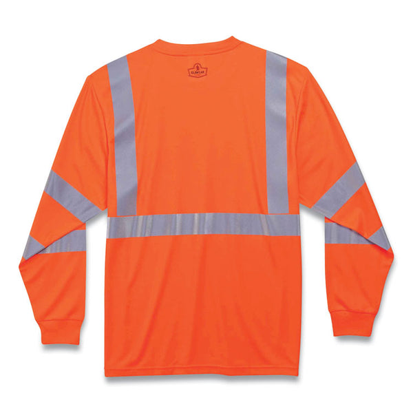 ergodyne® GloWear 8391 Class 3 Hi-Vis Long Sleeve Shirt, Polyester, Orange, Large, Ships in 1-3 Business Days (EGO21714) Each