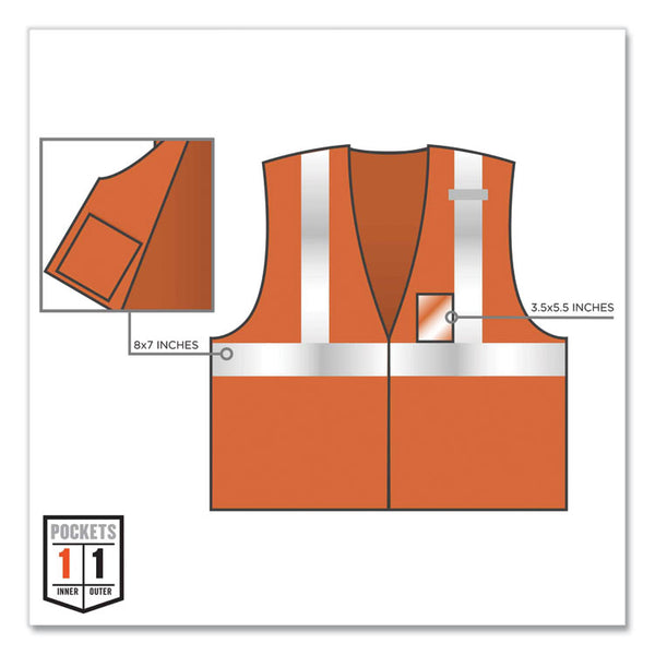 ergodyne® GloWear 8216BA Class 2 Breakaway Mesh ID Holder Vest, Polyester, 2X-Large/3X-Large, Orange, Ships in 1-3 Business Days (EGO21087) Each