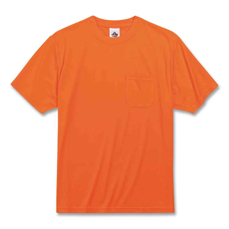 ergodyne® GloWear 8089 Non-Certified Hi-Vis T-Shirt, Polyester, 2X-Large, Orange, Ships in 1-3 Business Days (EGO21566) Each