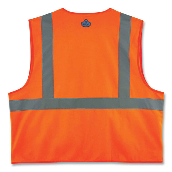 ergodyne® GloWear 8225Z Class 2 Standard Solid Vest, Polyester, Orange, Large/-Large, Ships in 1-3 Business Days (EGO21155) Each