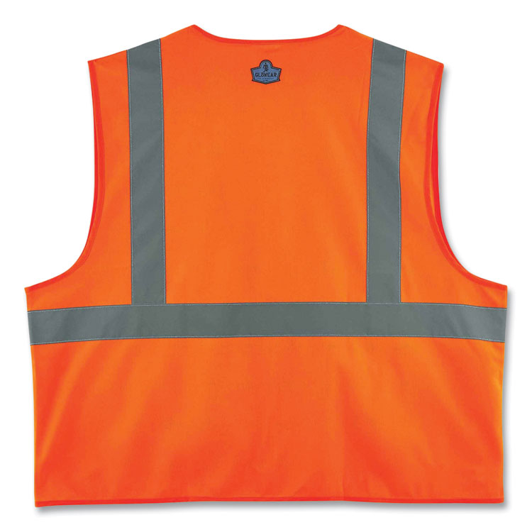 ergodyne® GloWear 8225Z Class 2 Standard Solid Vest, Polyester, Orange, Large/-Large, Ships in 1-3 Business Days (EGO21155) Each