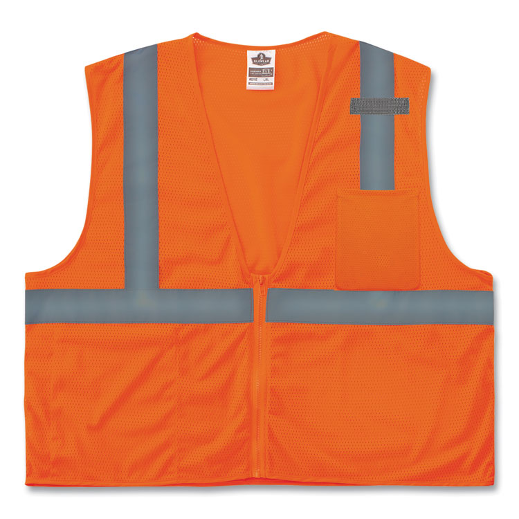 ergodyne® GloWear 8210Z Class 2 Economy Mesh Vest, Polyester, Orange, 4X-Large/5X-Large, Ships in 1-3 Business Days (EGO21049) Each