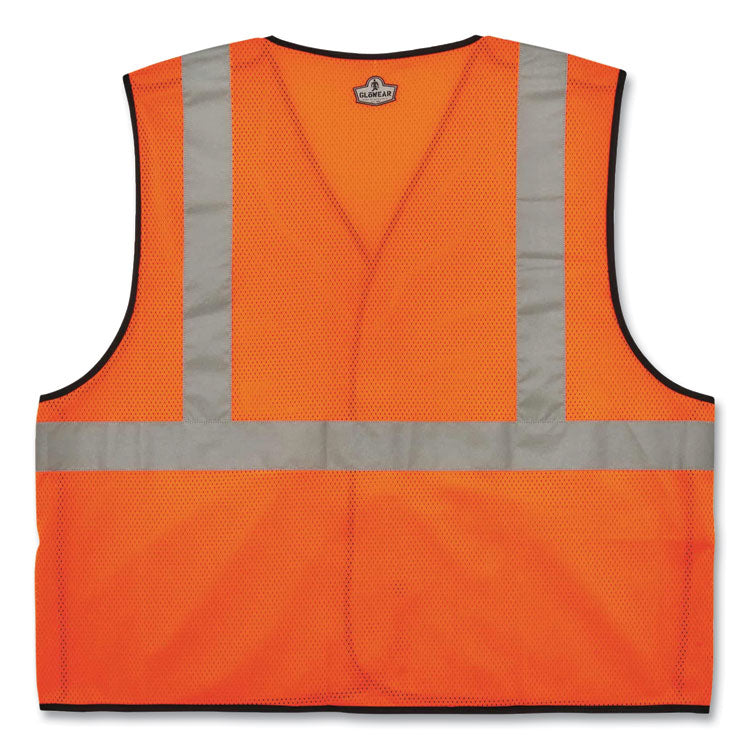 ergodyne® GloWear 8216BA Class 2 Breakaway Mesh ID Holder Vest, Polyester, Large/X-Large, Orange, Ships in 1-3 Business Days (EGO21085) Each