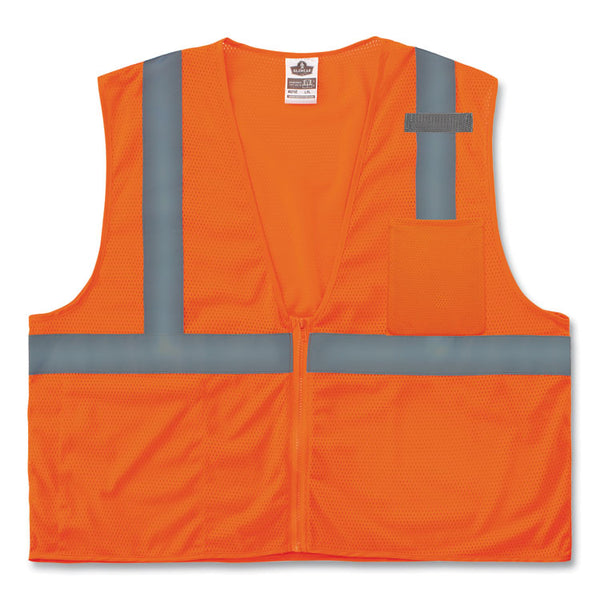 ergodyne® GloWear 8210Z Class 2 Economy Mesh Vest, Polyester, Orange, X-Small, Ships in 1-3 Business Days (EGO21041) Each