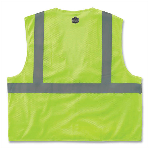 ergodyne® GloWear 8210Z Class 2 Economy Mesh Vest, Polyester, Lime, X-Small, Ships in 1-3 Business Days (EGO21051) Each