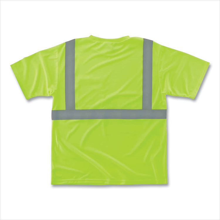 ergodyne® GloWear 8289 Class 2 Hi-Vis T-Shirt, Polyester, Lime, Large, Ships in 1-3 Business Days (EGO21504) Each
