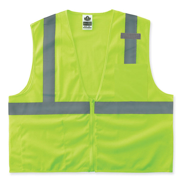 ergodyne® GloWear 8210Z Class 2 Economy Mesh Vest, Polyester, Lime, 4X-Large/5X-Large, Ships in 1-3 Business Days (EGO21059) Each