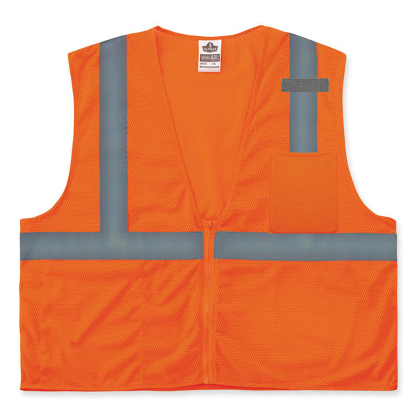 ergodyne® GloWear 8210Z Class 2 Economy Mesh Vest, Polyester, Orange, 2X-Large/3X-Large, Ships in 1-3 Business Days (EGO21047) Each