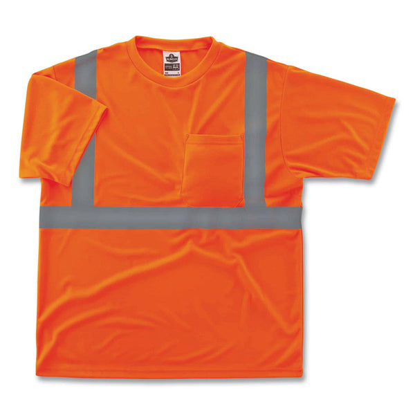 ergodyne® GloWear 8289 Class 2 Hi-Vis T-Shirt, Polyester, Orange, Large, Ships in 1-3 Business Days (EGO21514) Each