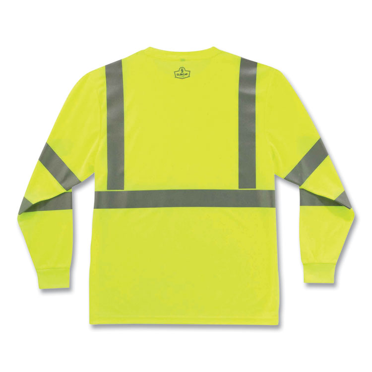 ergodyne® GloWear 8391 Class 3 Hi-Vis Long Sleeve Shirt, Polyester, Lime, 2X-Large, Ships in 1-3 Business Days (EGO21706) Each