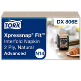 Tork® Xpressnap Fit Interfold Dispenser Napkins, 2-Ply, 6.5 x 8.39, Natural, 120/Pack, 36 Packs/Carton (TRKDX806E) Case of 4,320