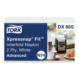 Tork® Xpressnap Fit Interfold Dispenser Napkins, 2-Ply, 6.5 x 8.39, White, 120/Pack, 36 Packs/Carton (TRKDX800)