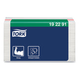 Tork® Small Pack Foodservice Cloth, 1-Ply, 11.75 x 14.75, Unscented, White with Red Stripe, 50/Poly Pack, 4 Packs/Carton (TRK192291)